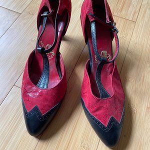 Red and Black Leather Tango Shoes